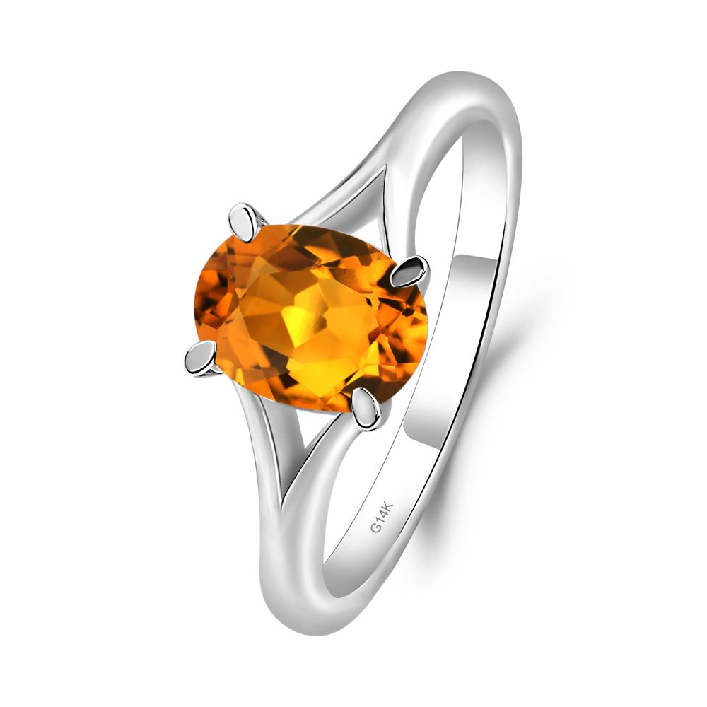 Citrine Minimalist Engagement Ring - LUO Jewelry #metal_14k white gold