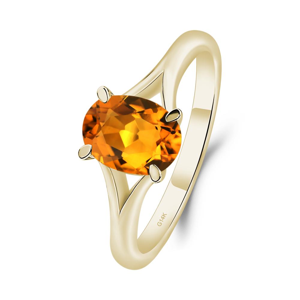 Citrine Minimalist Engagement Ring - LUO Jewelry #metal_14k yellow gold