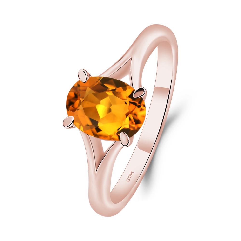 Citrine Minimalist Engagement Ring - LUO Jewelry #metal_18k rose gold