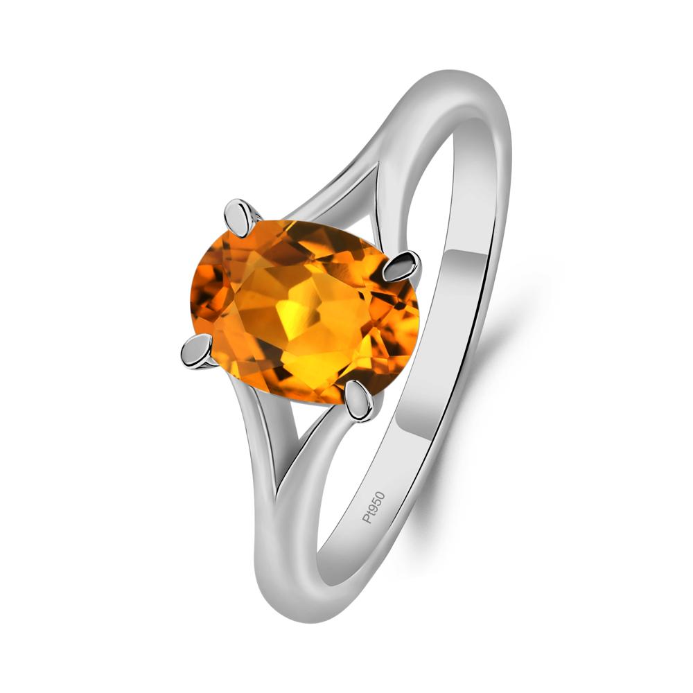 Citrine Minimalist Engagement Ring - LUO Jewelry #metal_platinum