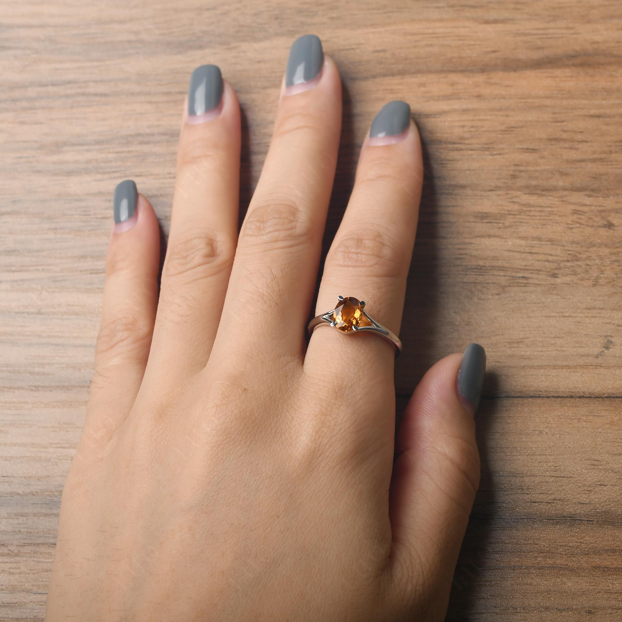 Citrine Minimalist Engagement Ring - LUO Jewelry