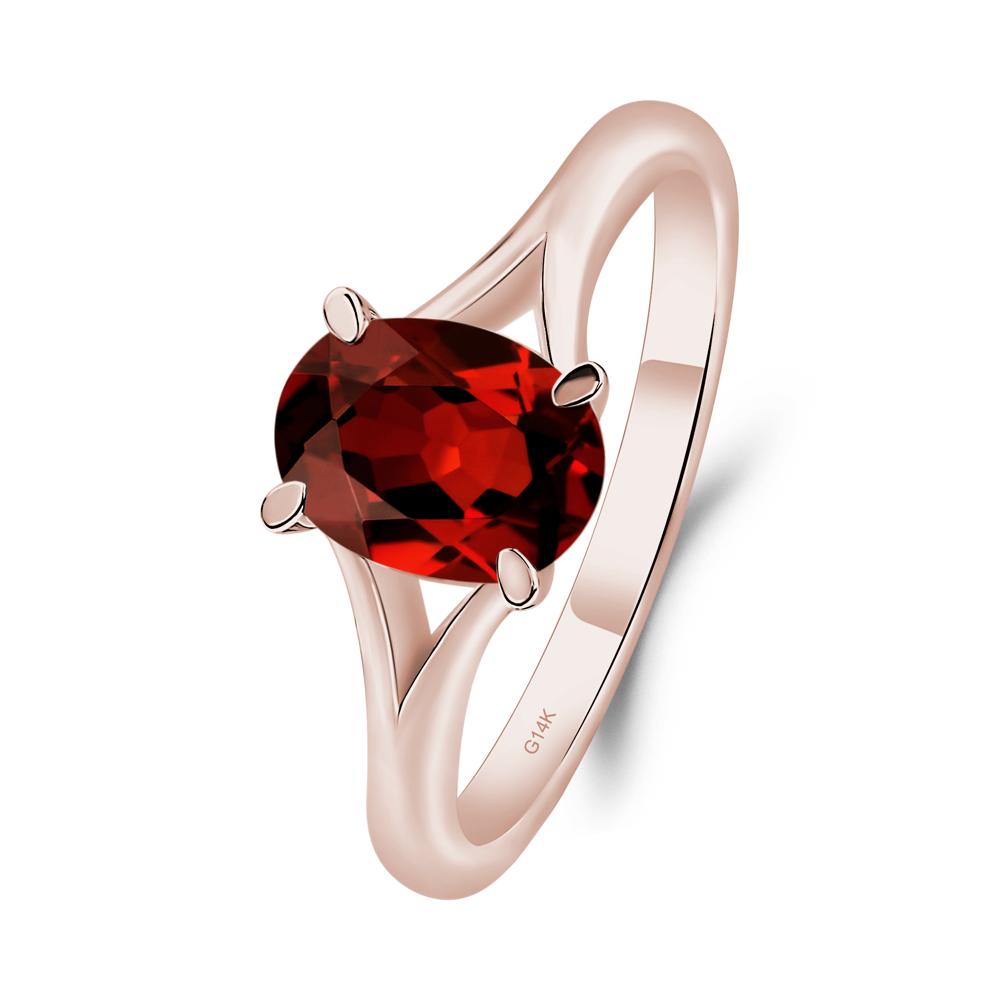 Garnet Minimalist Engagement Ring - LUO Jewelry #metal_14k rose gold