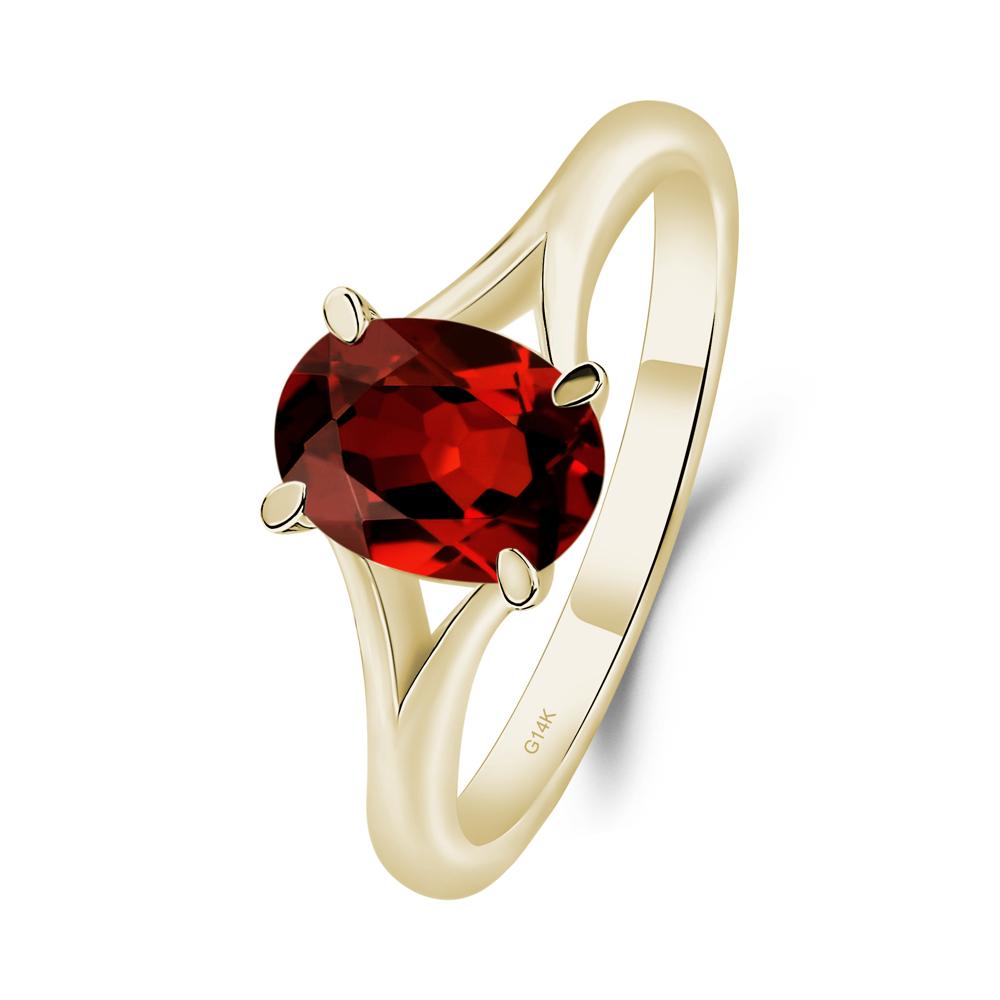 Garnet Minimalist Engagement Ring - LUO Jewelry #metal_14k yellow gold
