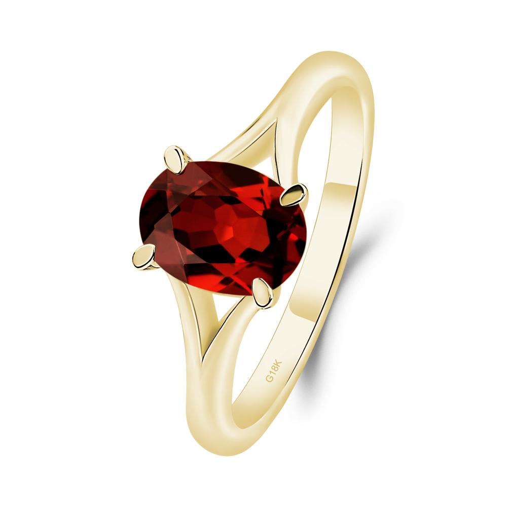 Garnet Minimalist Engagement Ring - LUO Jewelry #metal_18k yellow gold