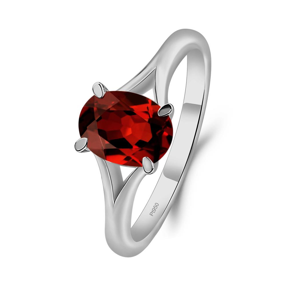 Garnet Minimalist Engagement Ring - LUO Jewelry #metal_platinum