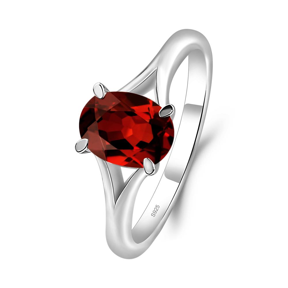 Garnet Minimalist Engagement Ring - LUO Jewelry #metal_sterling silver