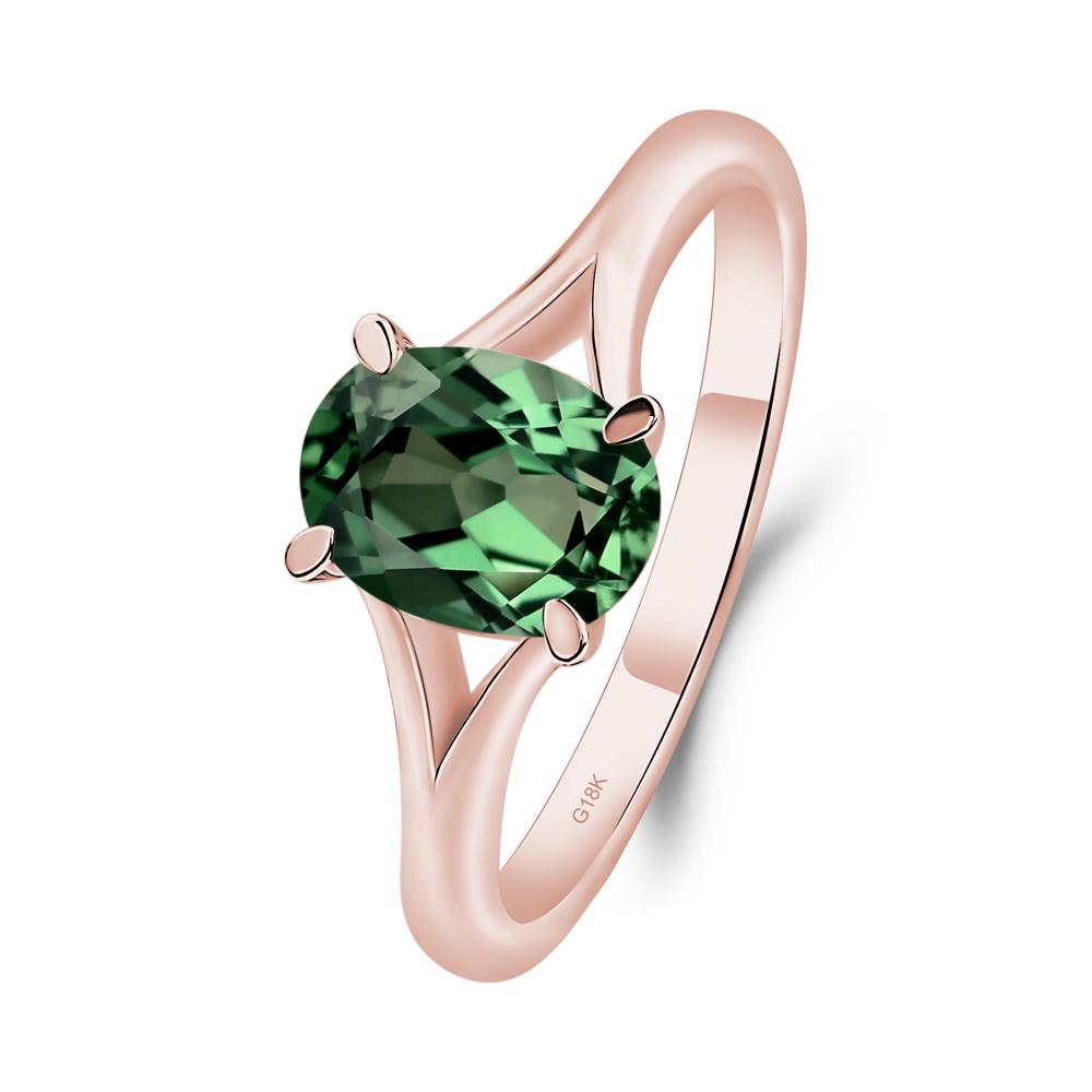 Green Sapphire Minimalist Engagement Ring - LUO Jewelry #metal_18k rose gold