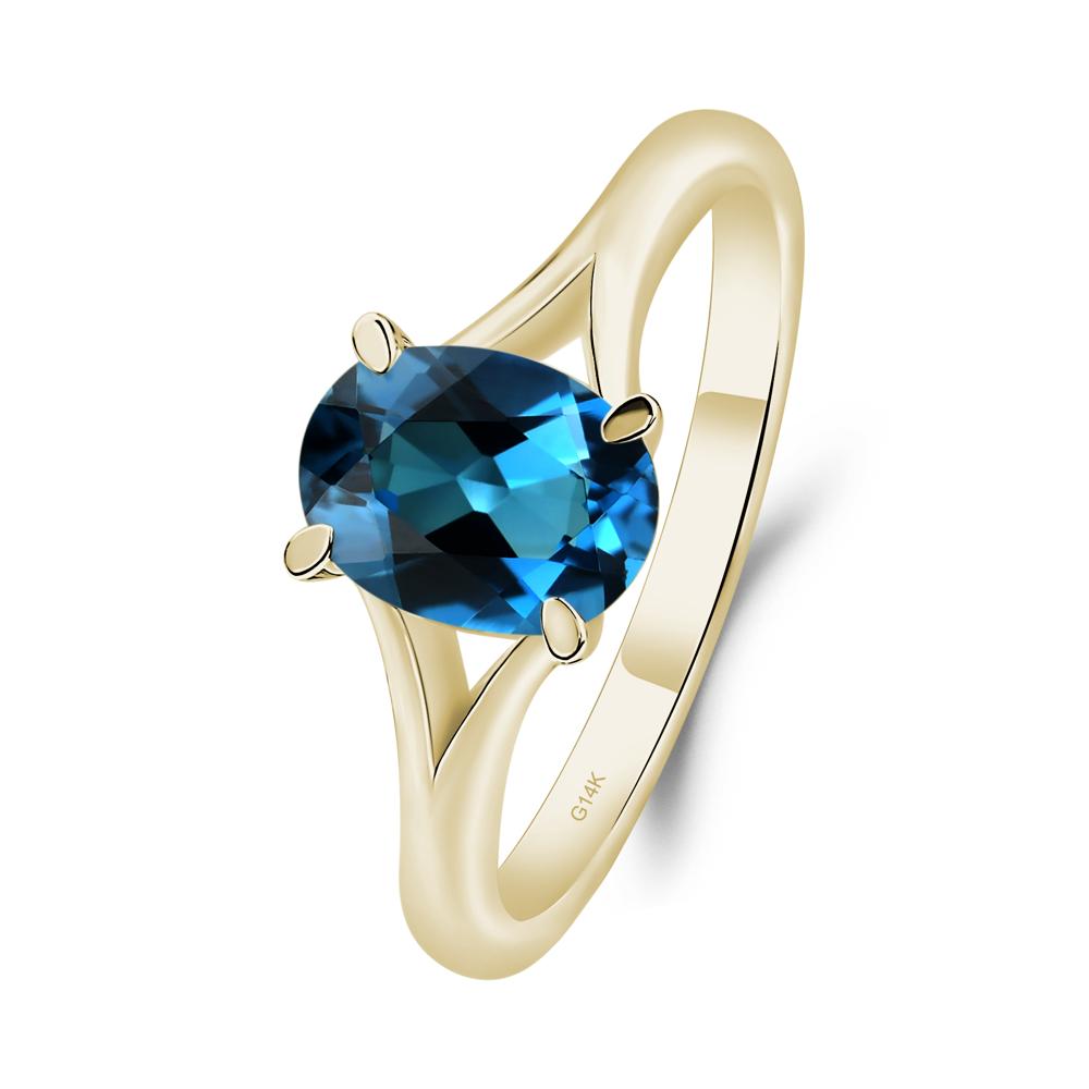 London Blue Topaz Minimalist Engagement Ring - LUO Jewelry #metal_14k yellow gold