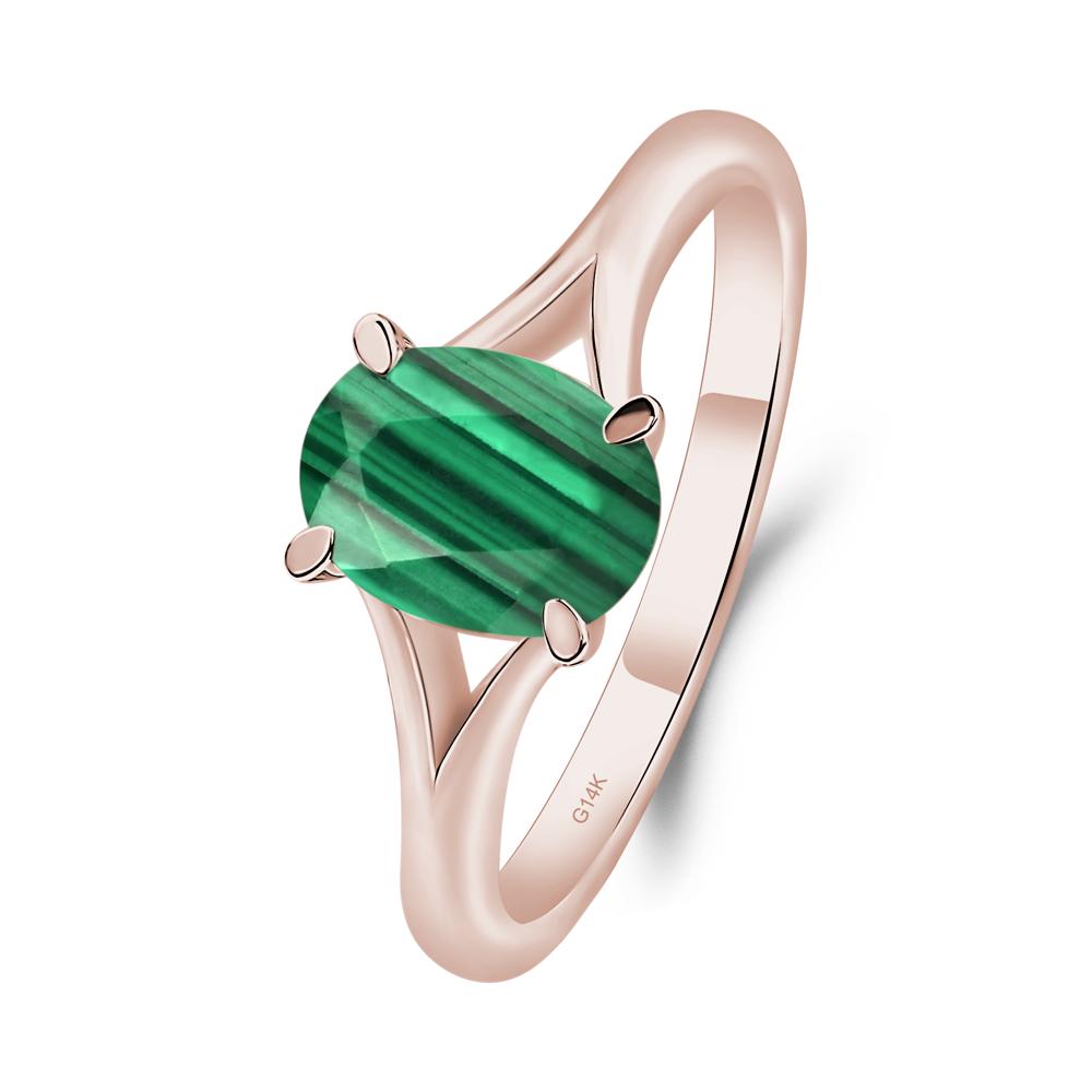 Malachite Minimalist Engagement Ring - LUO Jewelry #metal_14k rose gold