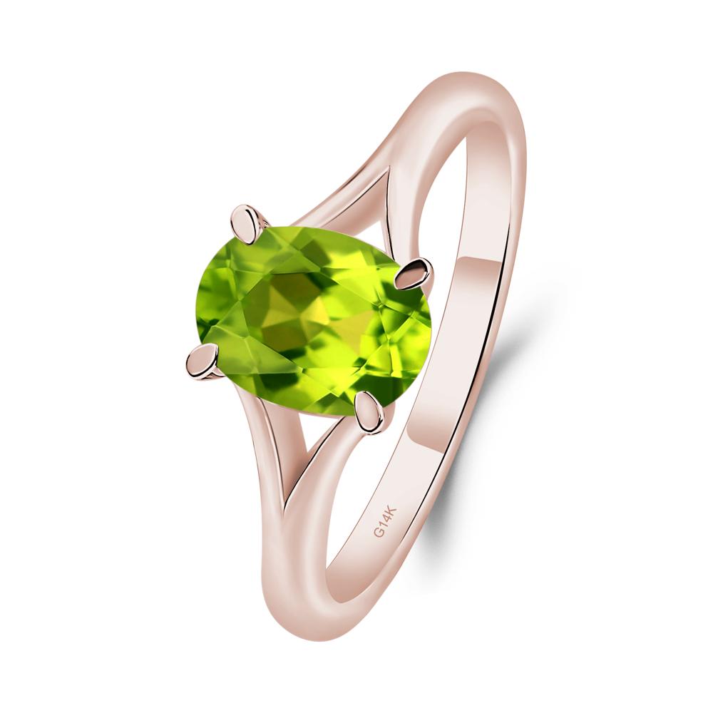 Peridot Minimalist Engagement Ring - LUO Jewelry #metal_14k rose gold