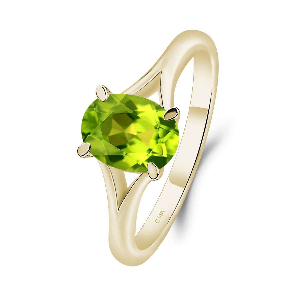 Peridot Minimalist Engagement Ring - LUO Jewelry #metal_14k yellow gold