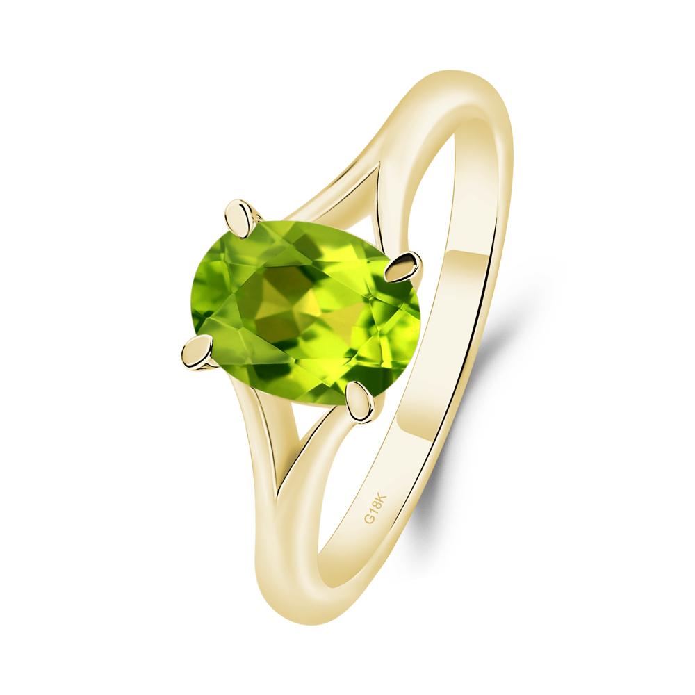 Peridot Minimalist Engagement Ring - LUO Jewelry #metal_18k yellow gold