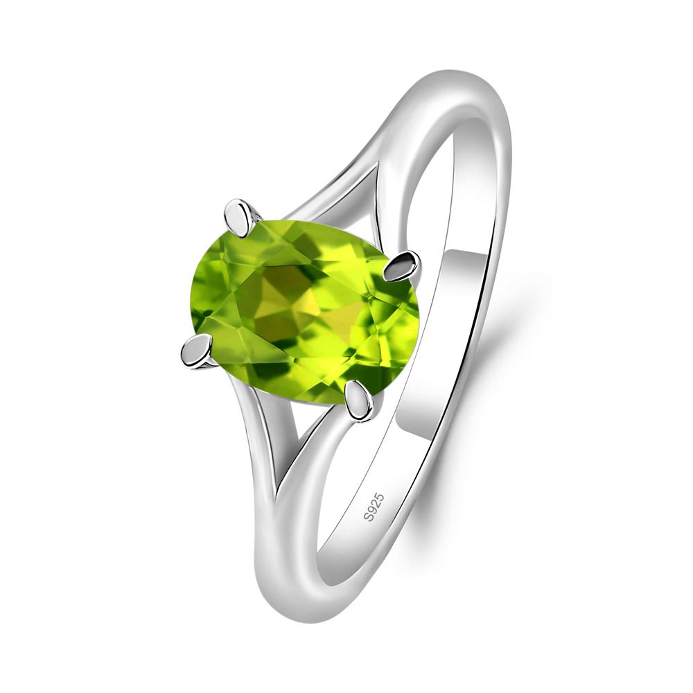 Peridot Minimalist Engagement Ring - LUO Jewelry #metal_sterling silver