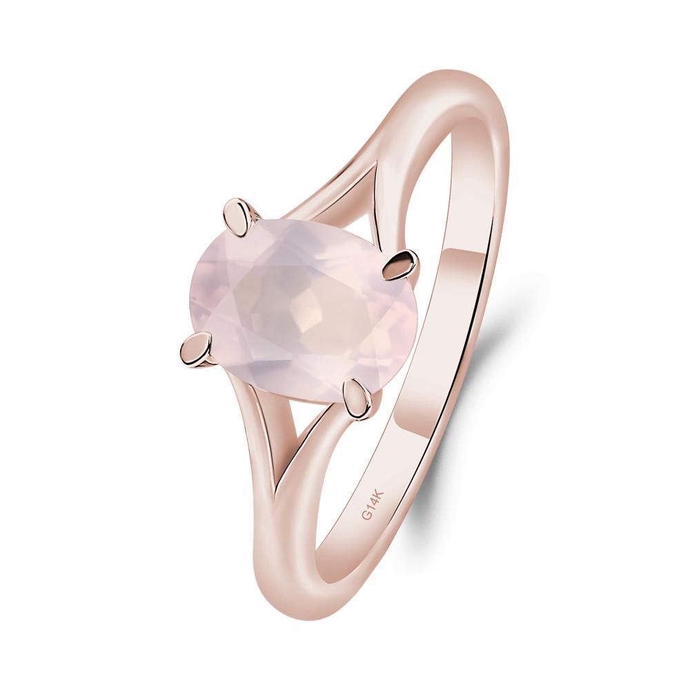 Rose Quartz Minimalist Engagement Ring - LUO Jewelry #metal_14k rose gold