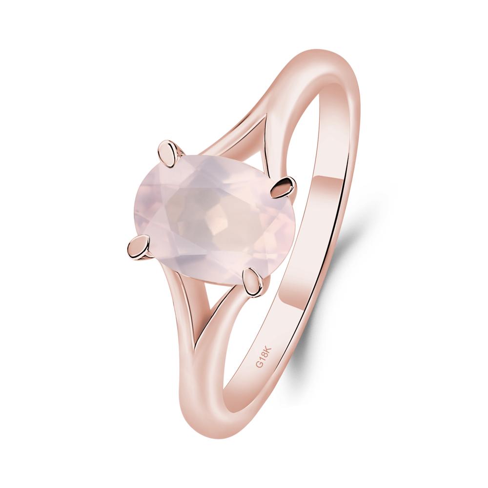 Rose Quartz Minimalist Engagement Ring - LUO Jewelry #metal_18k rose gold