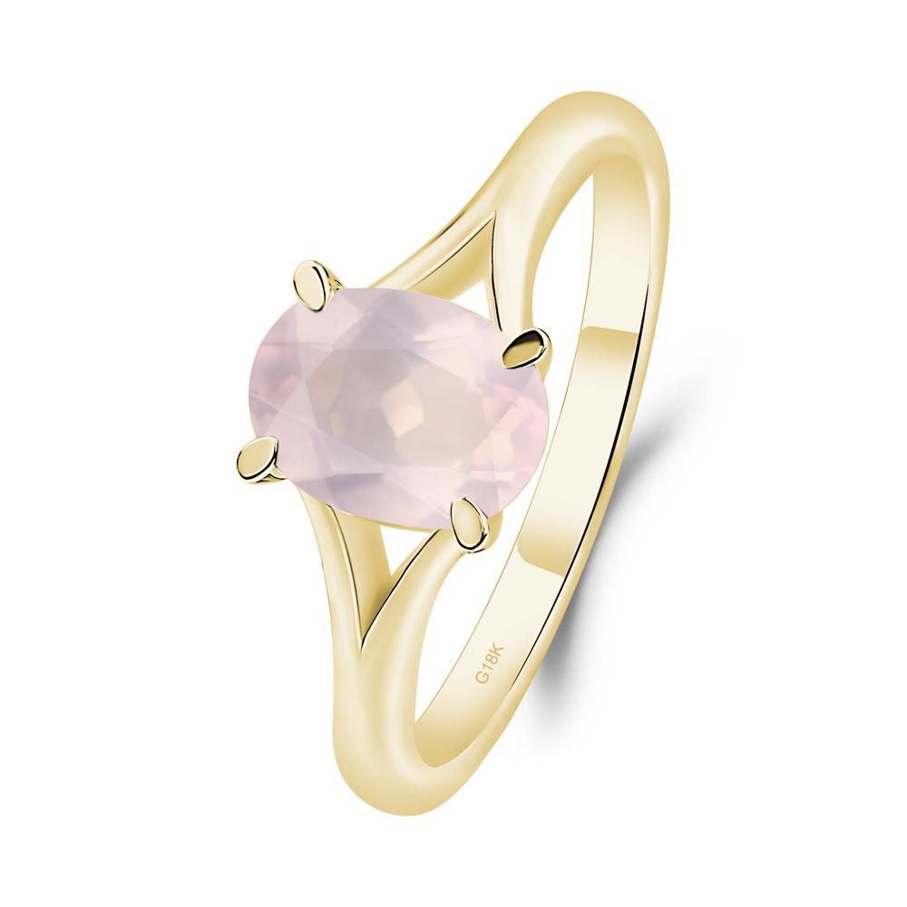 Rose Quartz Minimalist Engagement Ring - LUO Jewelry #metal_18k yellow gold