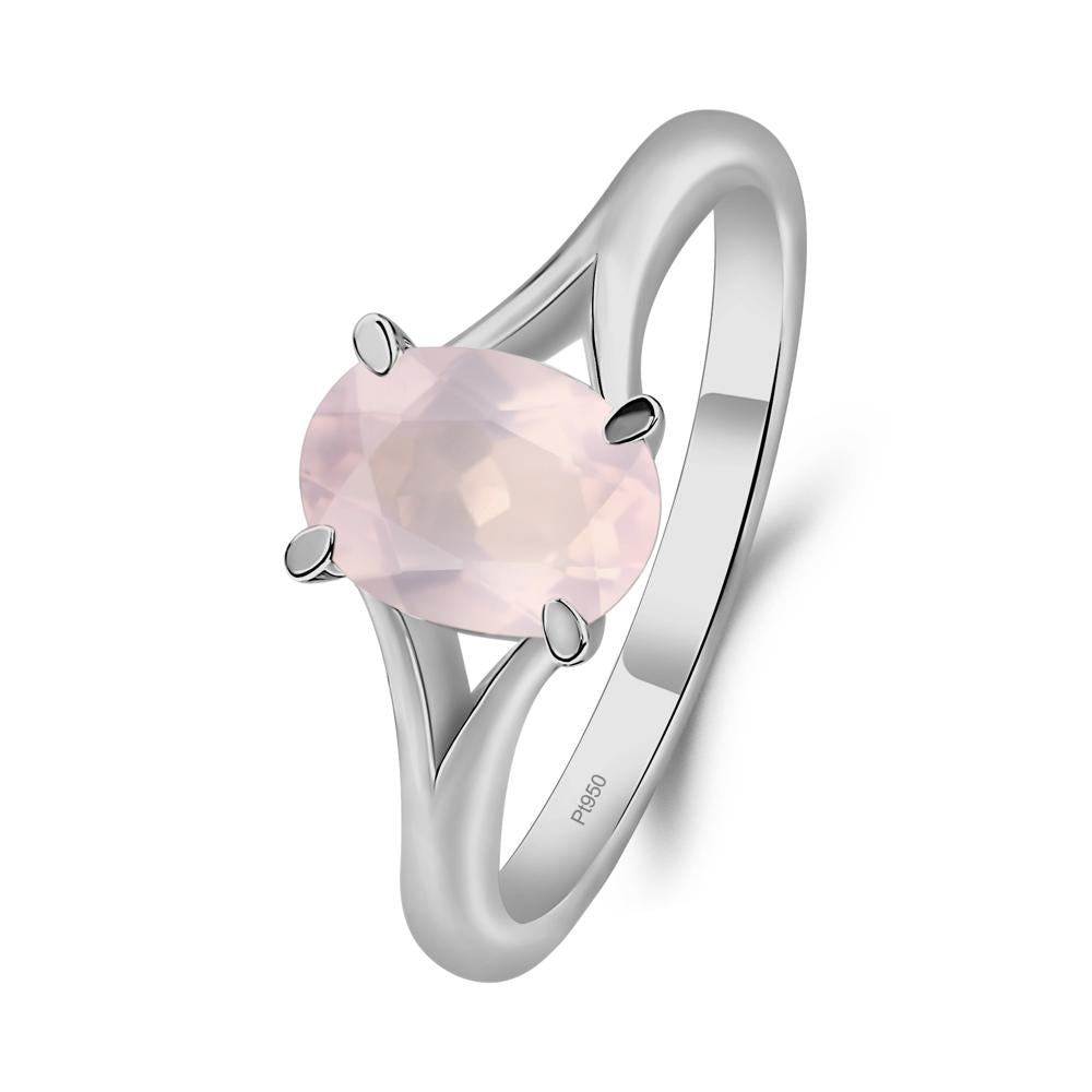 Rose Quartz Minimalist Engagement Ring - LUO Jewelry #metal_platinum