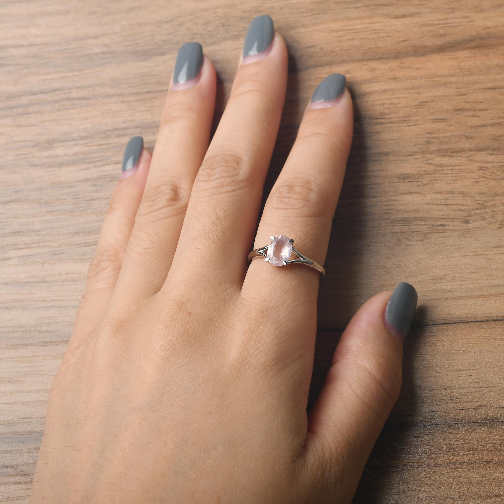 Rose Quartz Minimalist Engagement Ring - LUO Jewelry