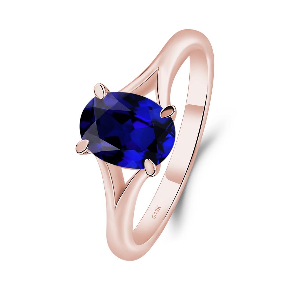 Sapphire Minimalist Engagement Ring - LUO Jewelry #metal_18k rose gold