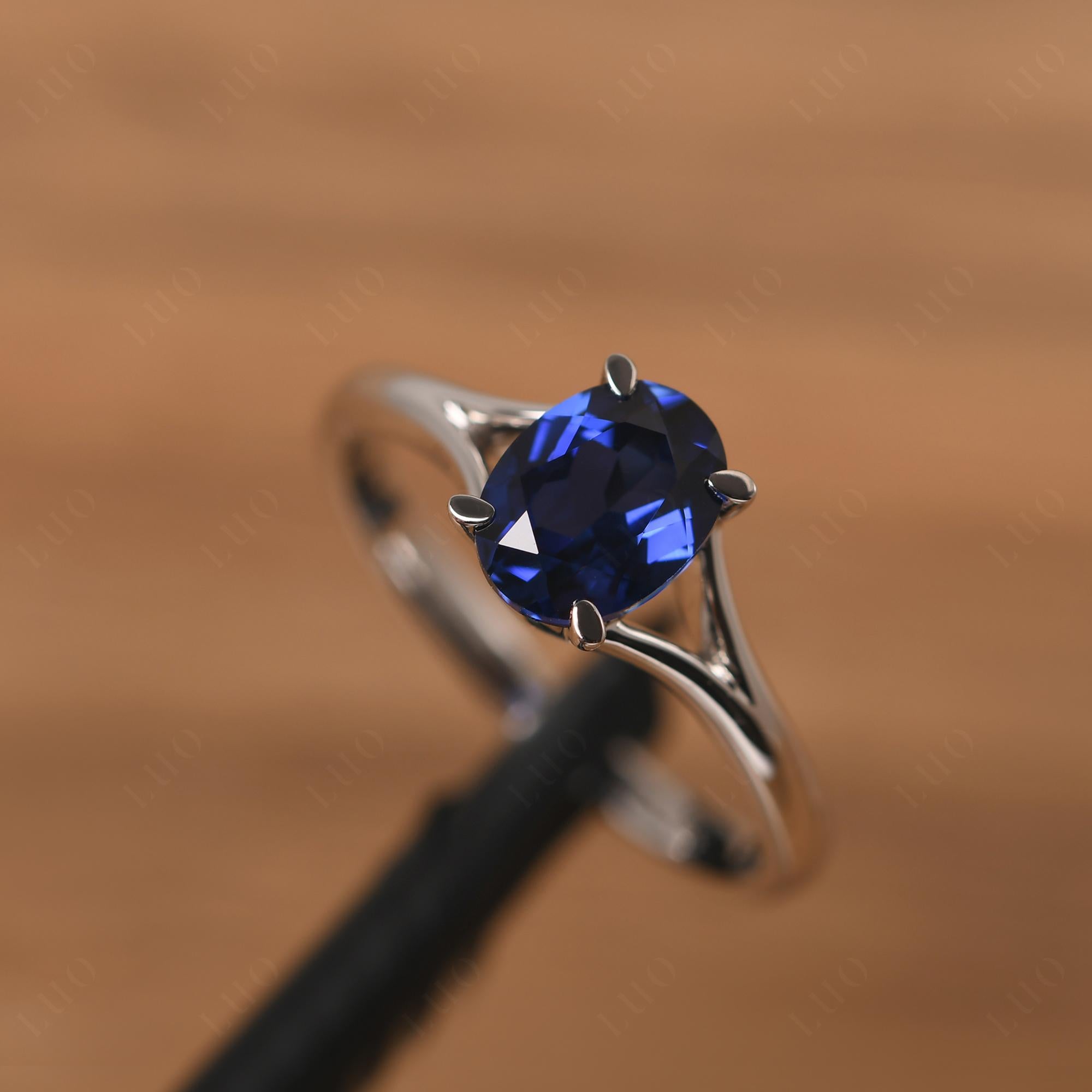 Sapphire Minimalist Engagement Ring - LUO Jewelry