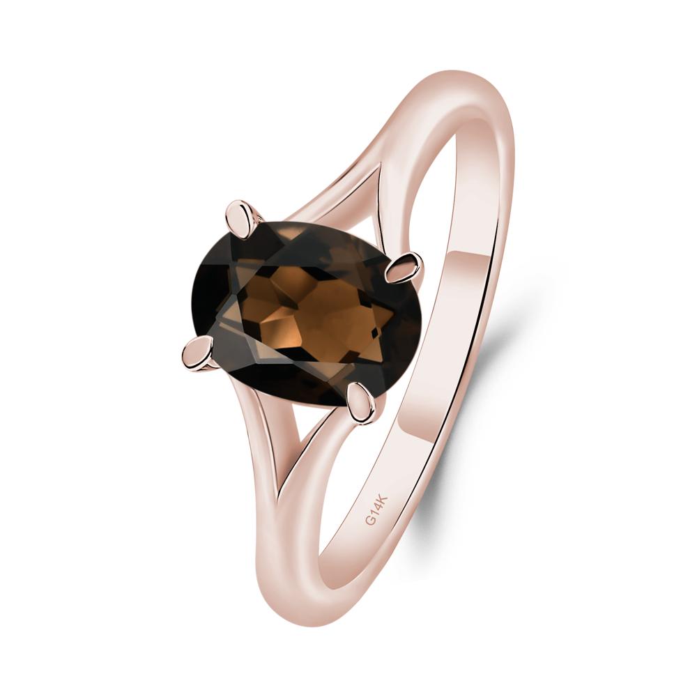 Smoky Quartz Minimalist Engagement Ring - LUO Jewelry #metal_14k rose gold