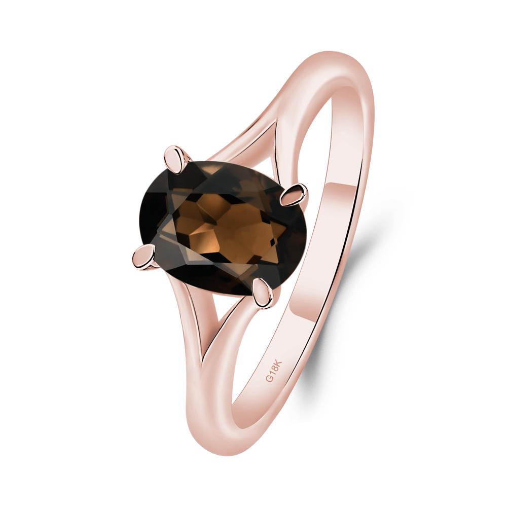 Smoky Quartz Minimalist Engagement Ring - LUO Jewelry #metal_18k rose gold