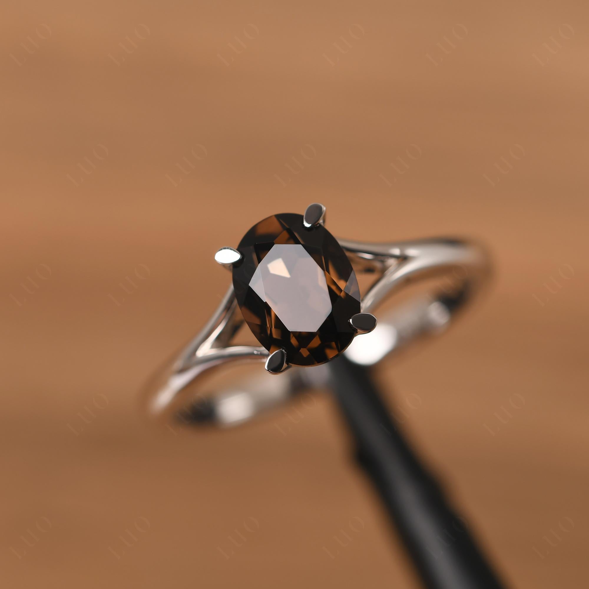 Smoky Quartz Minimalist Engagement Ring - LUO Jewelry