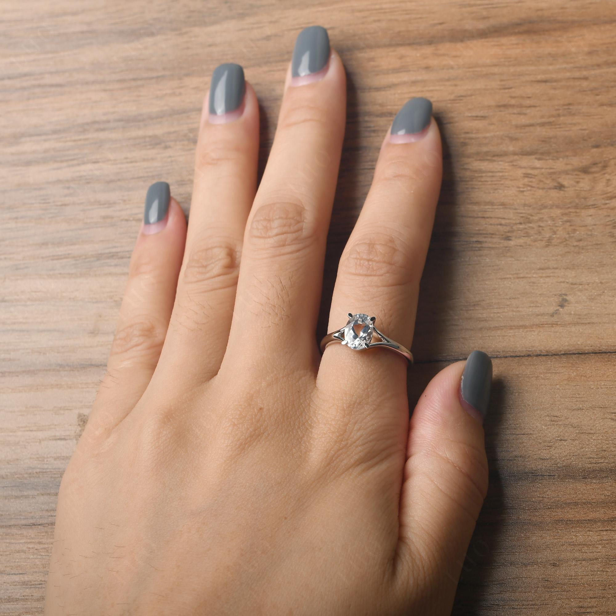 White Topaz Minimalist Engagement Ring - LUO Jewelry