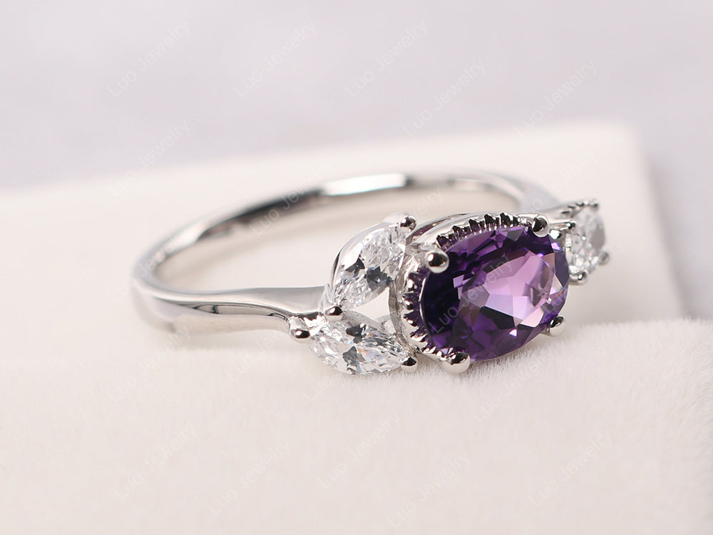 Oval Amethyst Mothers Ring - LUO Jewelry