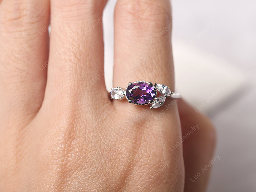 Oval Amethyst Mothers Ring - LUO Jewelry