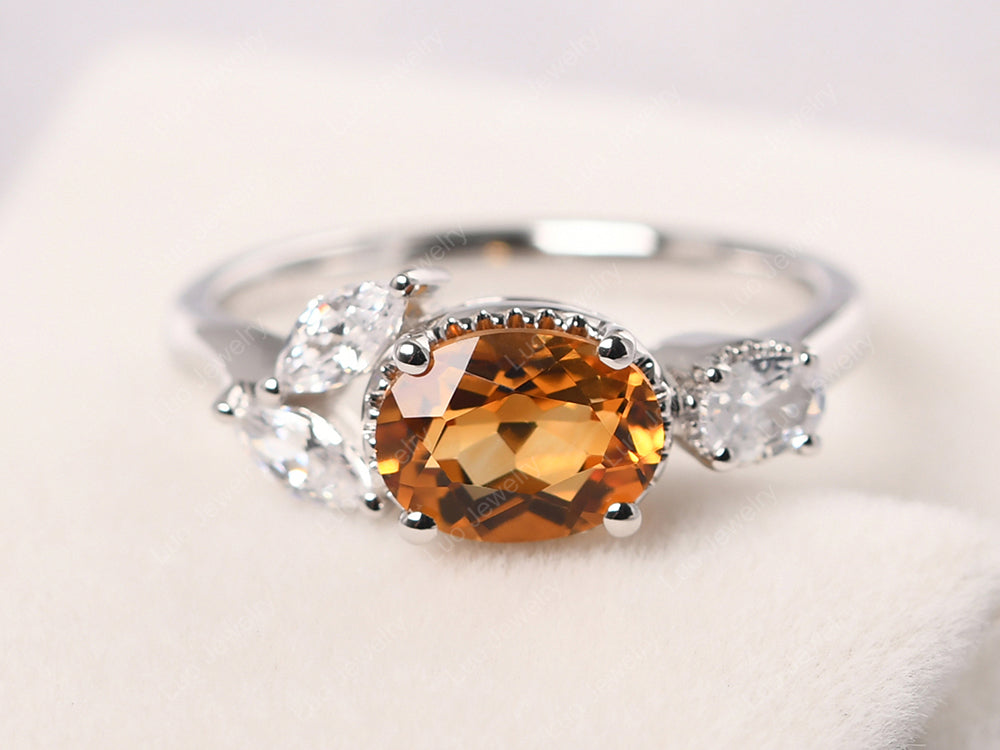 Oval Citrine Mothers Ring - LUO Jewelry