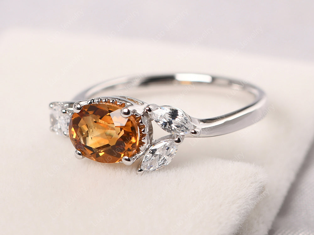 Oval Citrine Mothers Ring - LUO Jewelry