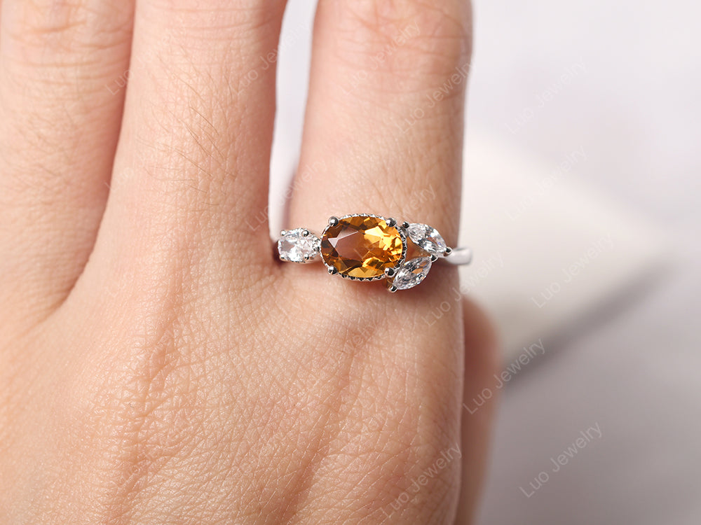 Oval Citrine Mothers Ring - LUO Jewelry