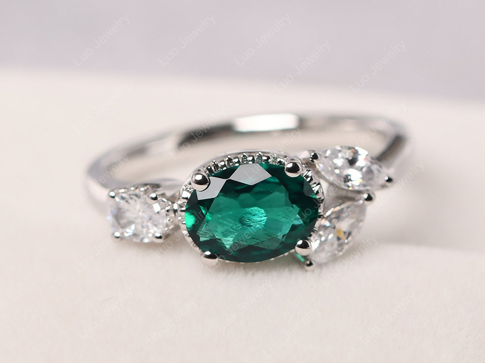 Oval Emerald Mothers Ring - LUO Jewelry