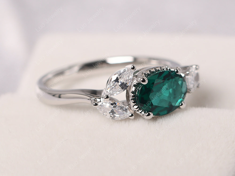 Oval Emerald Mothers Ring - LUO Jewelry