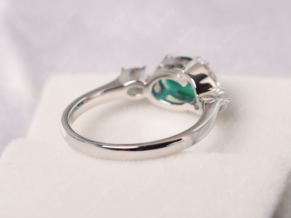 Oval Emerald Mothers Ring - LUO Jewelry