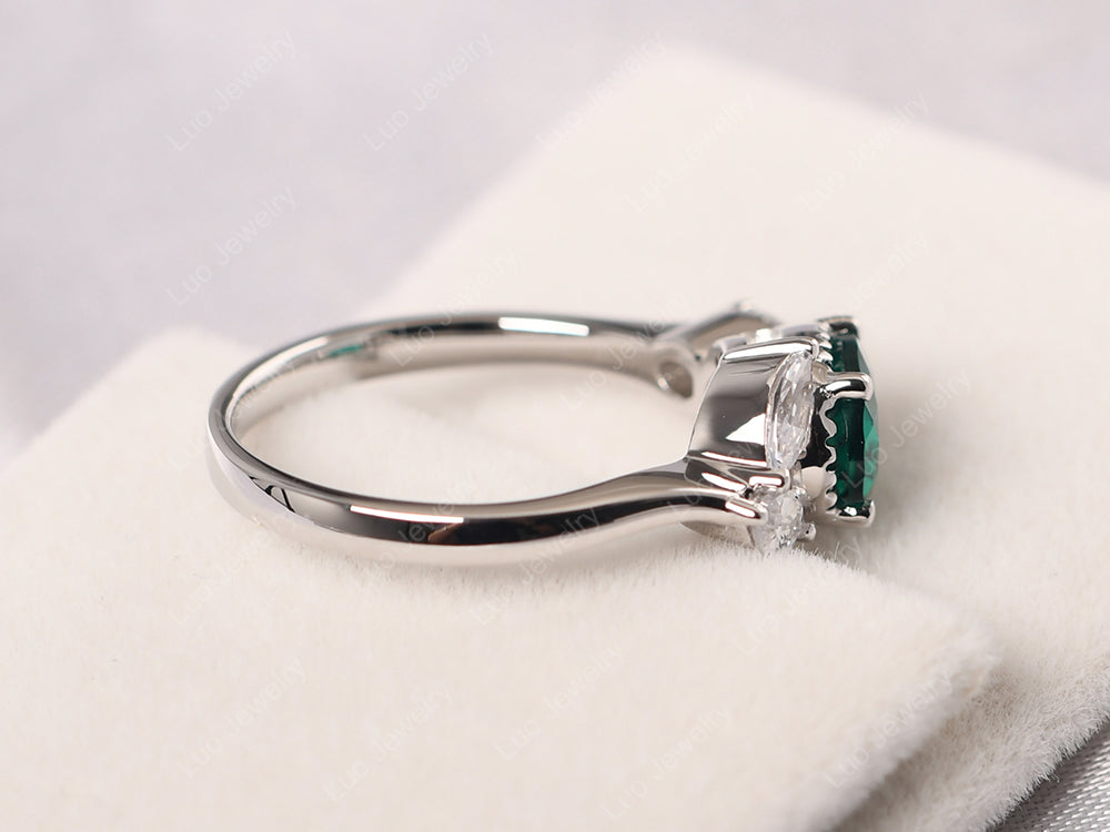 Oval Emerald Mothers Ring - LUO Jewelry