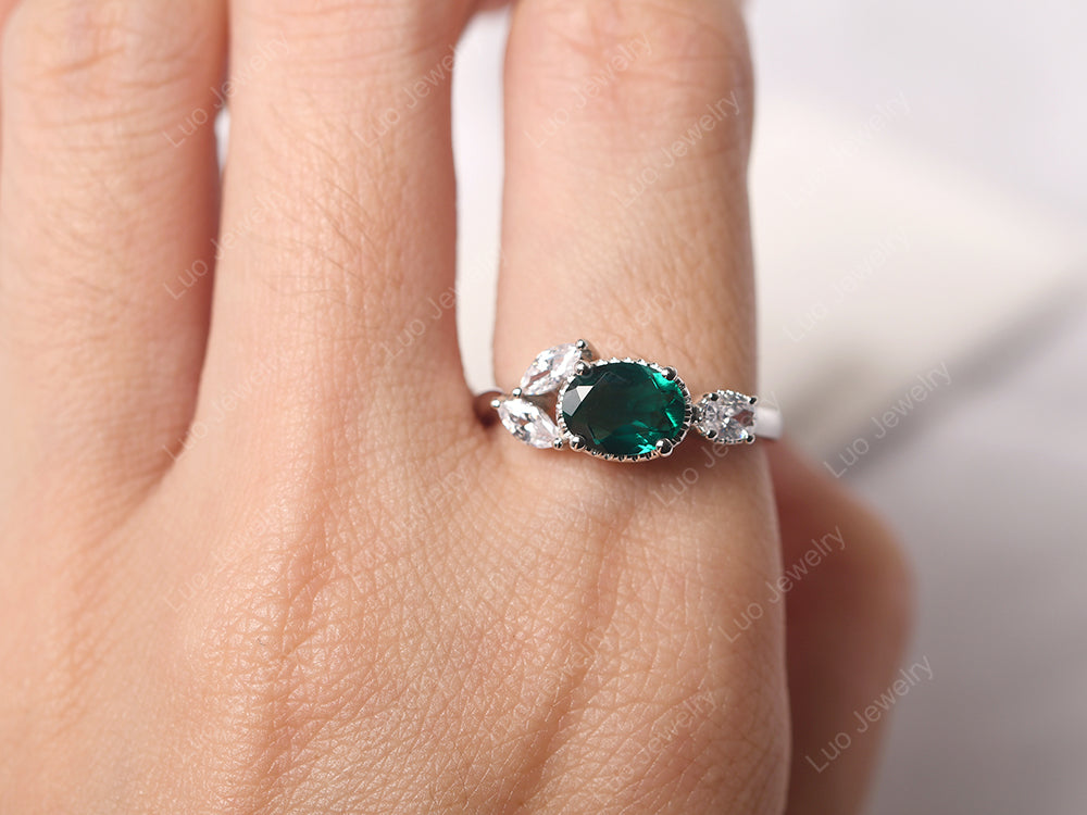 Oval Emerald Mothers Ring - LUO Jewelry