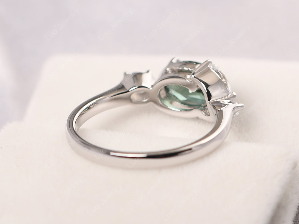 Oval Green Sapphire Mothers Ring - LUO Jewelry
