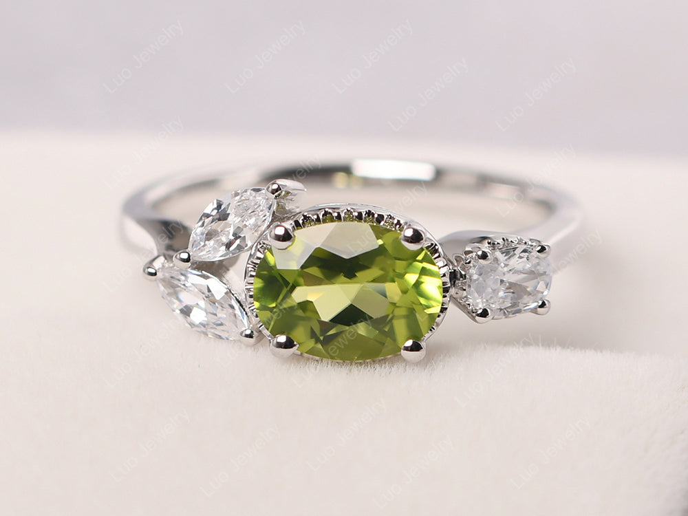 Oval Peridot Mothers Ring - LUO Jewelry