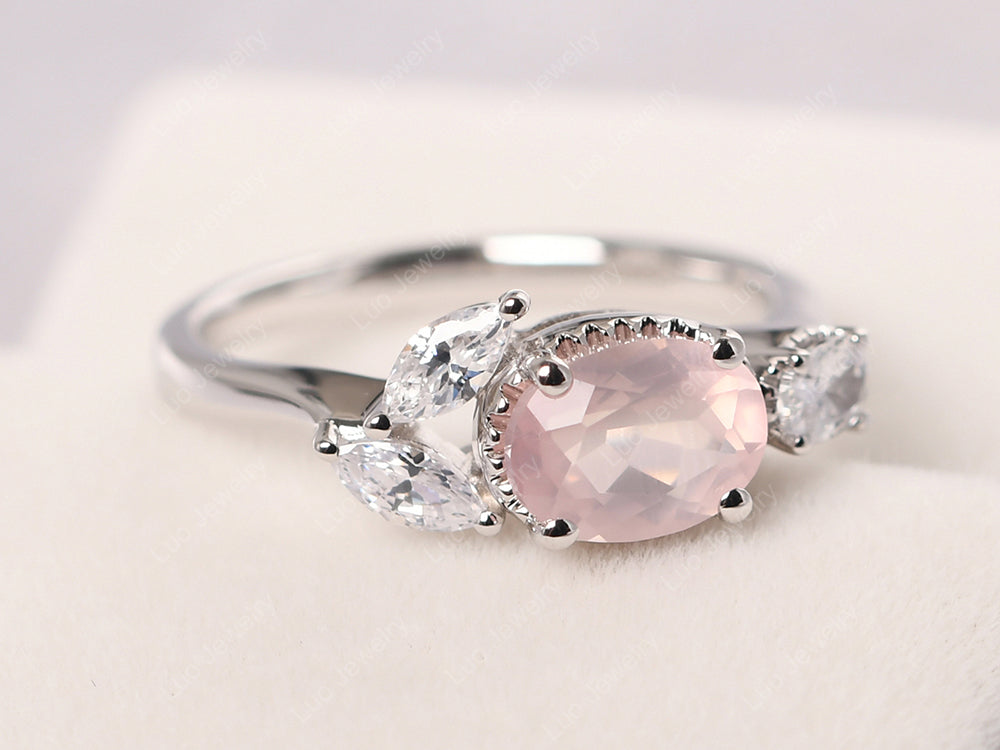 Oval Rose Quartz Mothers Ring - LUO Jewelry