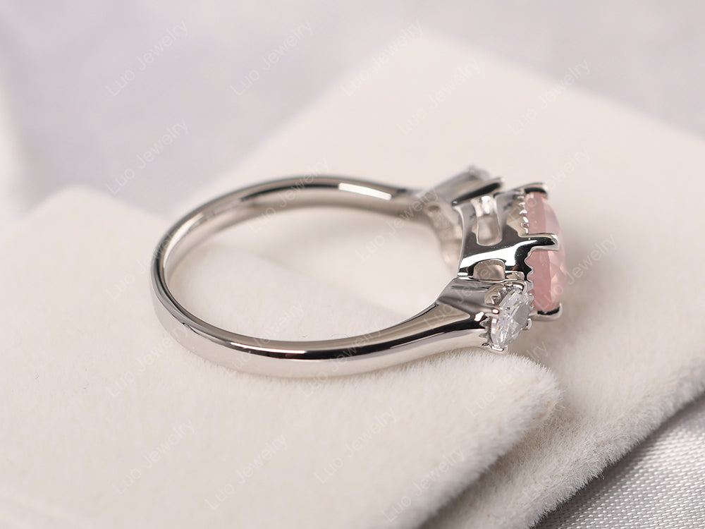 Oval Rose Quartz Mothers Ring - LUO Jewelry