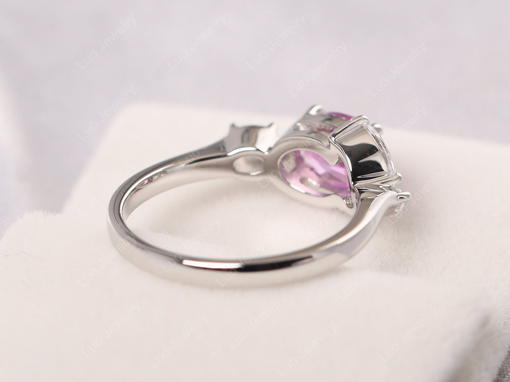 Oval Pink Sapphire Mothers Ring - LUO Jewelry