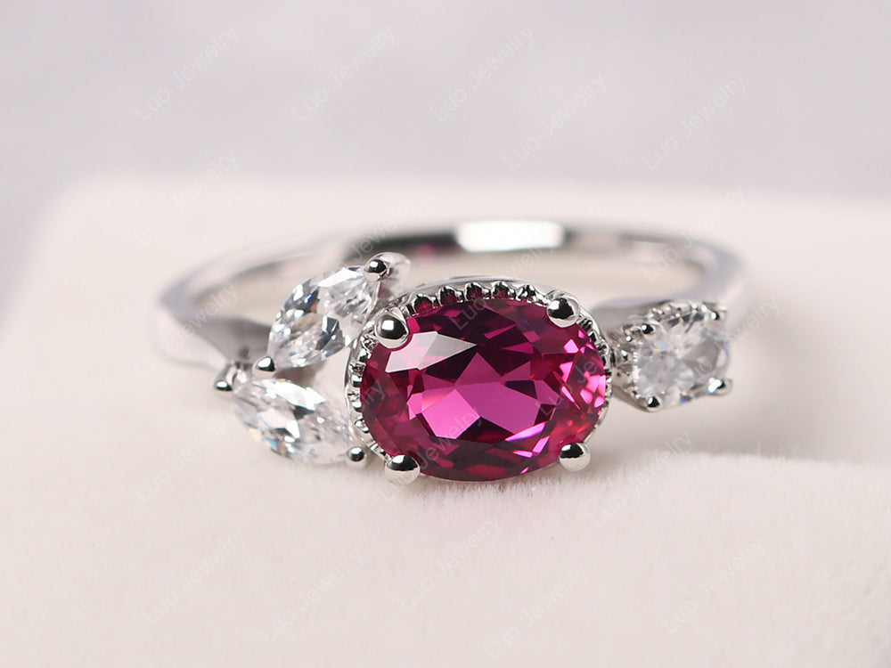 Oval Ruby Mothers Ring - LUO Jewelry
