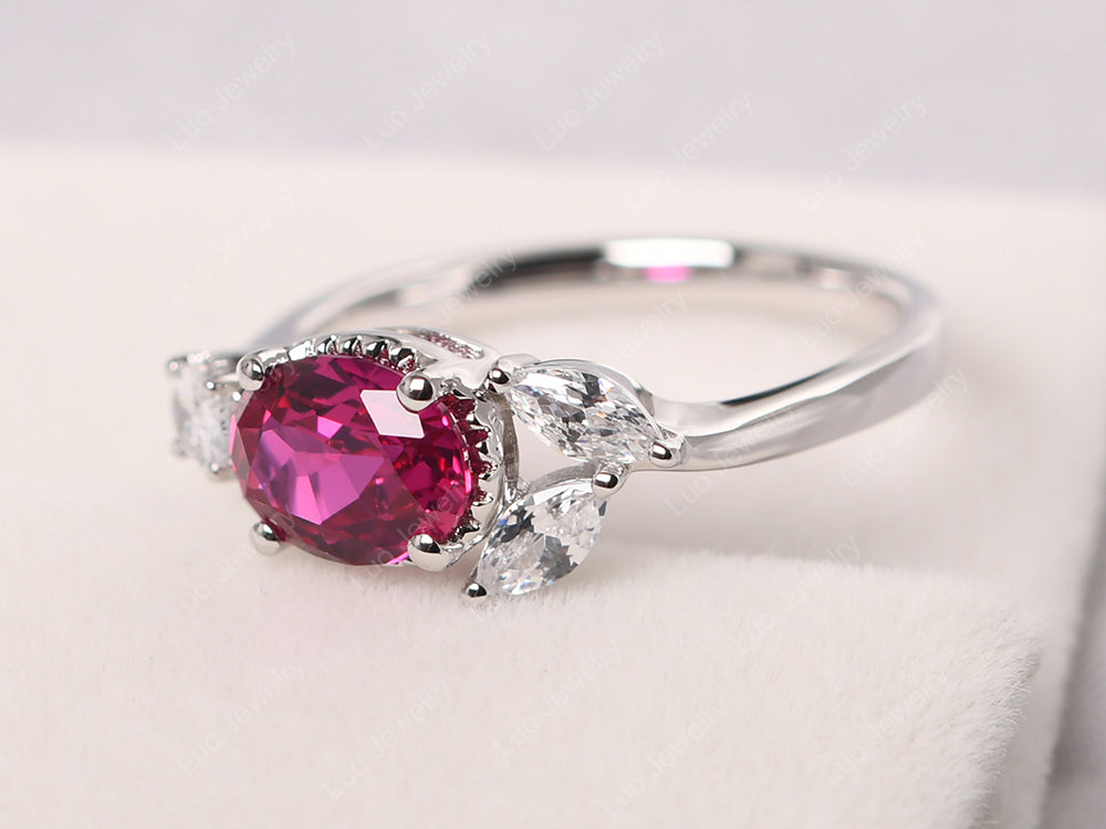 Oval Ruby Mothers Ring - LUO Jewelry