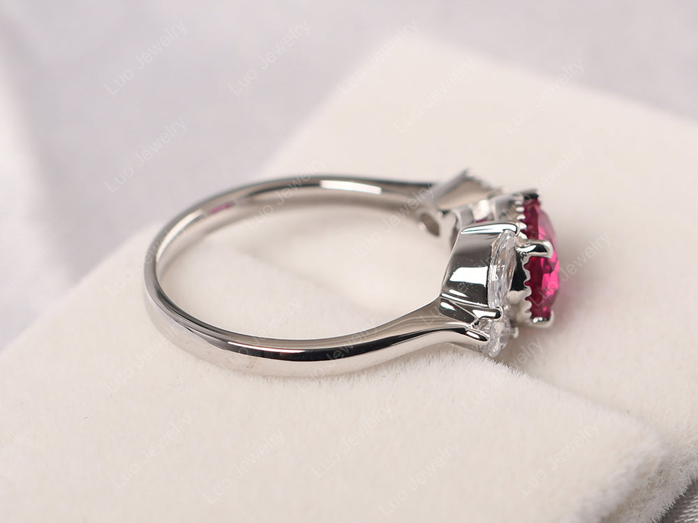 Oval Ruby Mothers Ring - LUO Jewelry