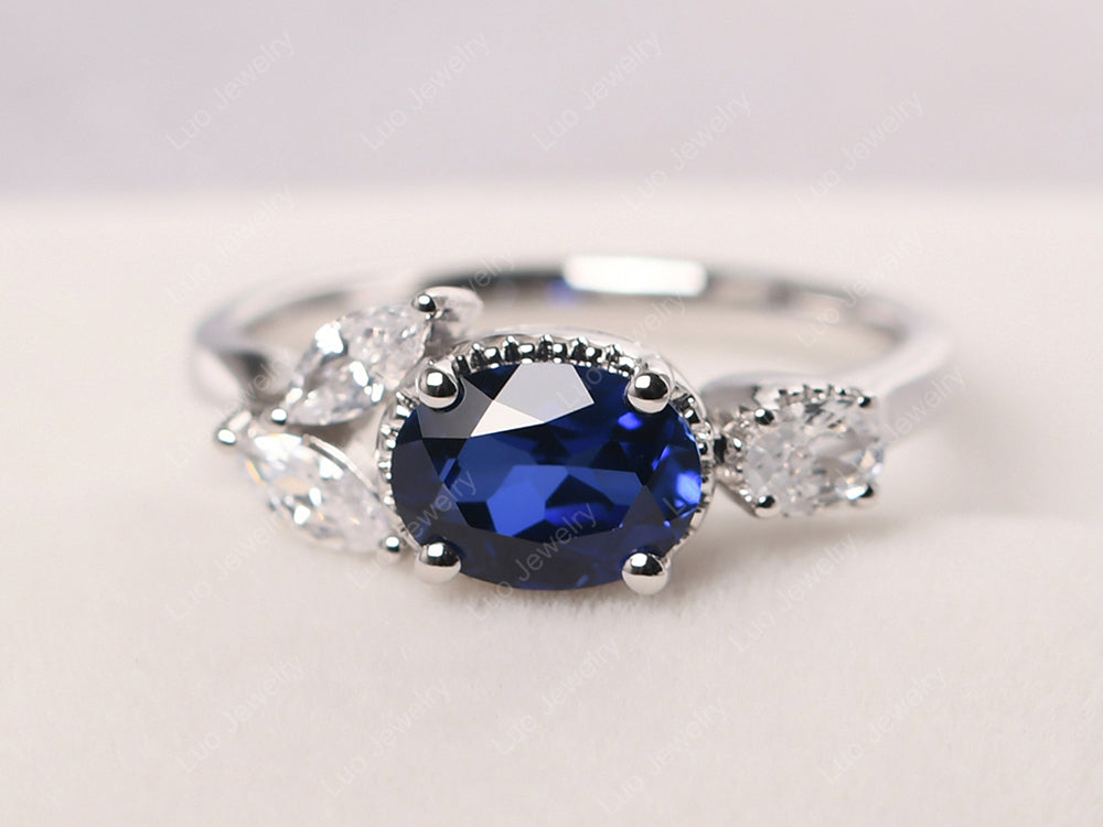 Oval Sapphire Mothers Ring - LUO Jewelry