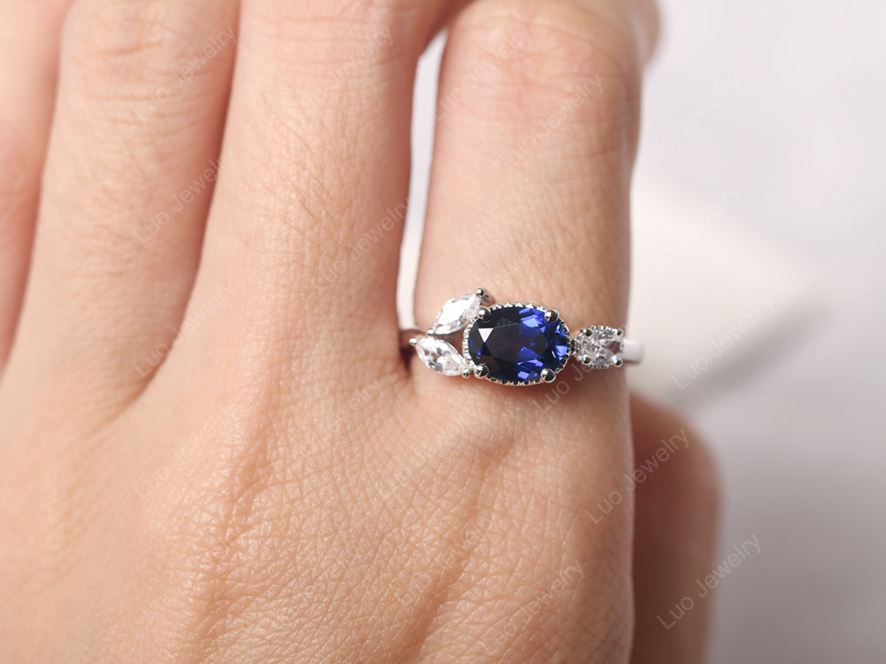 Oval Sapphire Mothers Ring - LUO Jewelry