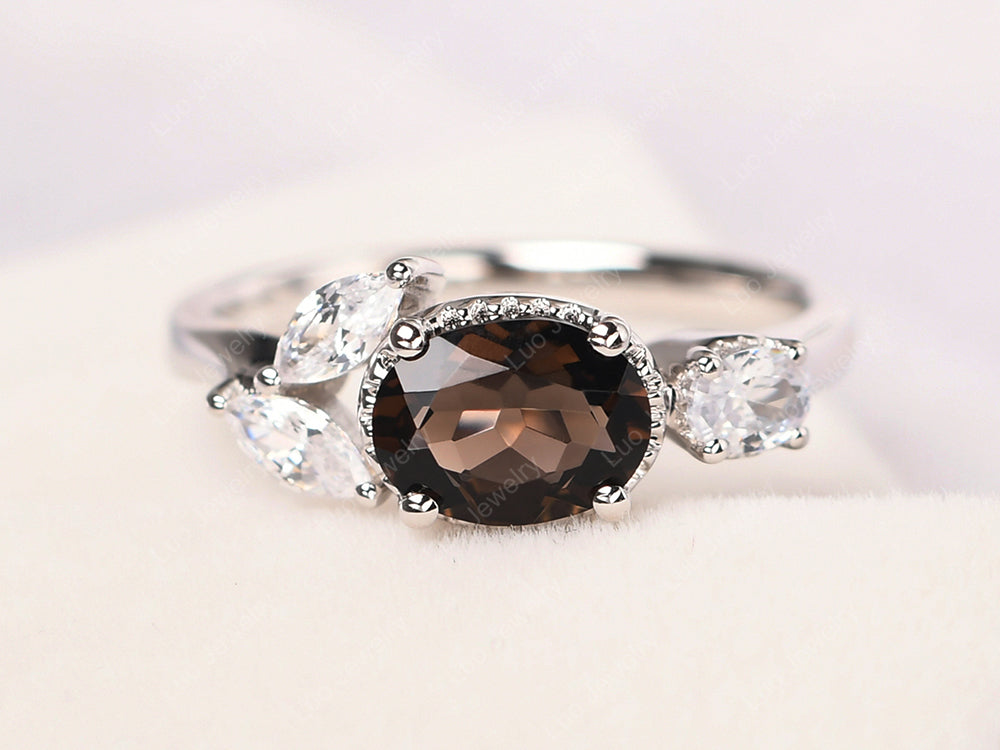 Oval Smoky Quartz Mothers Ring - LUO Jewelry