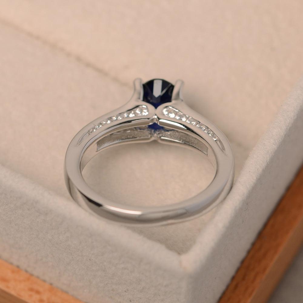 Sapphire Ring Oval With Setting Band - LUO Jewelry